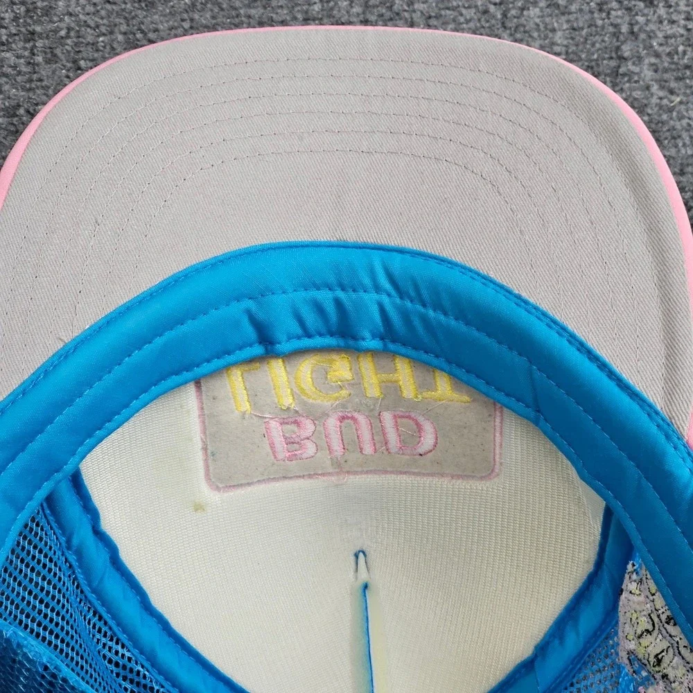 Bud Light Womens Trucker Hat Blue Pink Mesh Y2K Retro 90s Throwback Cap Festival